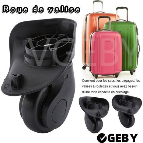 Roulettes universelles - Lot de 2 - PVC - Noir - Double roulette à vis (1/4)