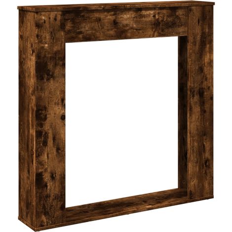 Cadre de cheminée chêne fumé 100x20x100 cm bois d'ingénierie