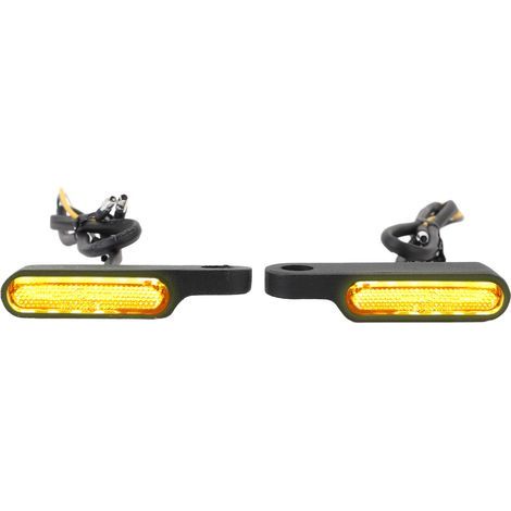 1 paire de clignotants LED pour moto, feux de position, style rétro, clignotant pour CB1000R Shadow XL700V Silver Wing DC12 V, boîtier noir. (1/5)