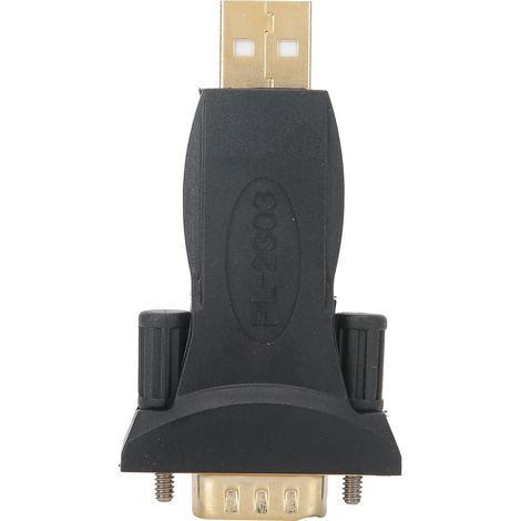Adaptateur Usb Vers Rs232 Male Puce Pl2303 Boitier Abs Plaqué Or Pour Industrie Et Bricolage - 1 Pièce (1/5)