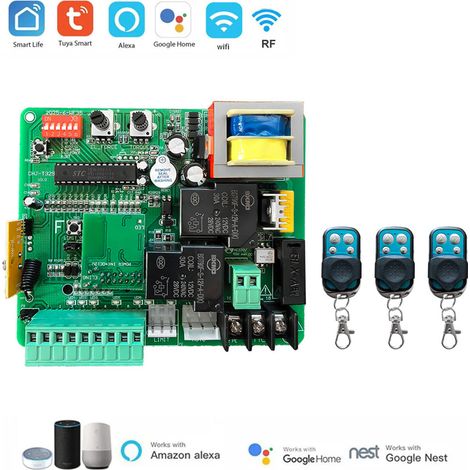 Interrupteur intelligent WiFi Tuya, module de commutation DIY avec minuterie 220 V, commande vocale RF, 2 canaux,1Control board 3RC (1/5)
