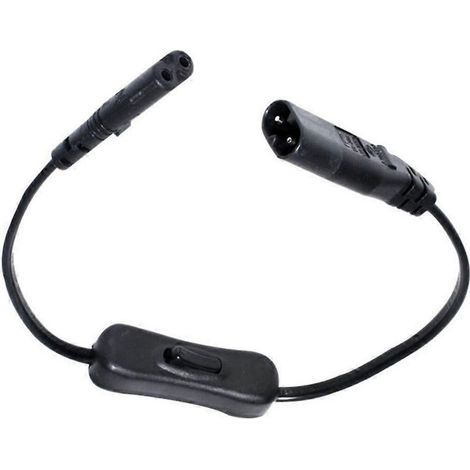 1 Câble d'extension IEC 320 C7 mâle vers C8 femelle, interrupteur intégré, PVC ignifuge, cuivre sans oxygène, pour lampe et écran (1/4)