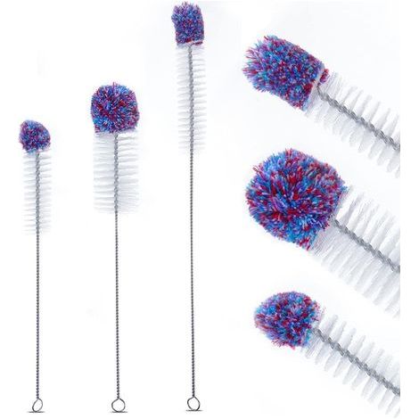 Nettoyeur Bouteille Nettoyage pour Bouteilles Tube Brosse De Nettoyage Brosse Bouteille Goupillon Nettoyage Ecouvillon Convient Aux Bouteilles, Bouteilles, Tubes à Essai, Violet & 3 Pièces (1/5)