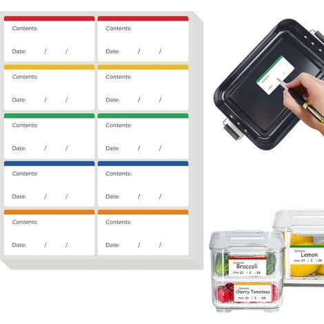 Packung mit 240 Gefrieretiketten – 60 x 30 mm – Abnehmbare, selbstklebende Gefrieretiketten – Beschreibbare Gefrieretiketten – Klebeetiketten (1/5)