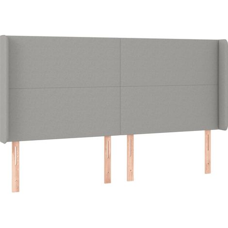 Cabecero accesorio de dormitorio iluminación LED 203 x 16 x 118/128 cm tela gris claro TDL0201303 (1/4)