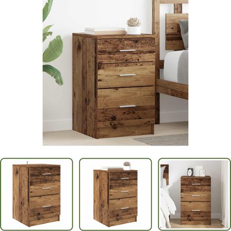 Rangement nuit - Cabinet de chevet Bois ancien 40 x 40 x 63 cm Bois d'ingénierie (1/5)