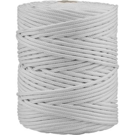 Cordon tressé en polypropylène 200m - 5mm x 200m blanc, ACCUMASTER. (1/2)
