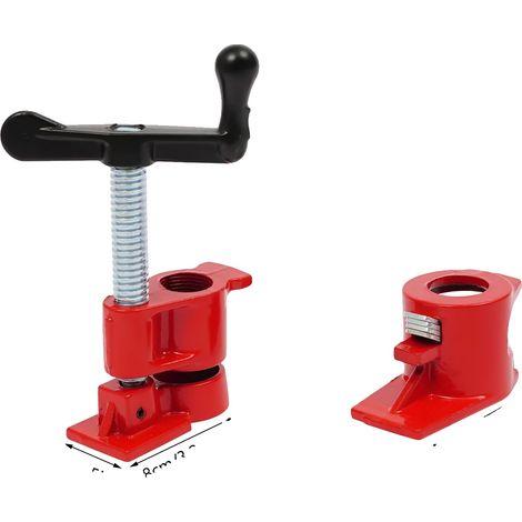 Juego de abrazaderas para mangueras, construcción de hierro resistente, ideal para trabajos de carpintería, color rojo. (1/2)
