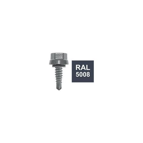 Lot De 10 Vis De Couturages, L.22 Mm Bleu Ardoise Ral 5008 Bol-Fixations