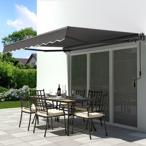 Store banne motorisé 350x250 cm anthracite polyester (1/5)