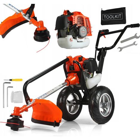 Decespugliatore de Benzina con ruote Potenza 2 cv Motore a 2 tempi 52cc Miscela de Benzina:Tosaerba olio tagliaerba Trimmer Trimmer (1/5)