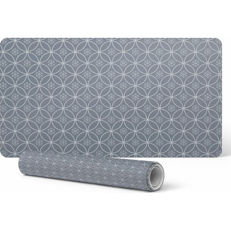 Alfombrilla protectora para encimera de oficina, dise帽o geom茅trico retro, 90 x 45 cm. (1/5)