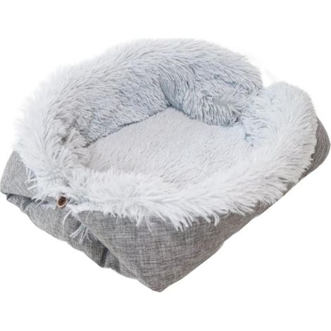Lit Pour Chat - Tapis Convertible 2 En 1 Plush Doux 24 X 20 Pouces - Pour Chats Et Chiens Moyens - Lavable En Machine - 1 Pièce (1/5)