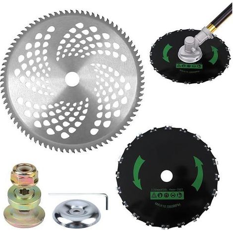 Lot de 7 lames pour broyeur de végétaux, tondeuse, débroussailleuse et taille-arbustes (1/3)