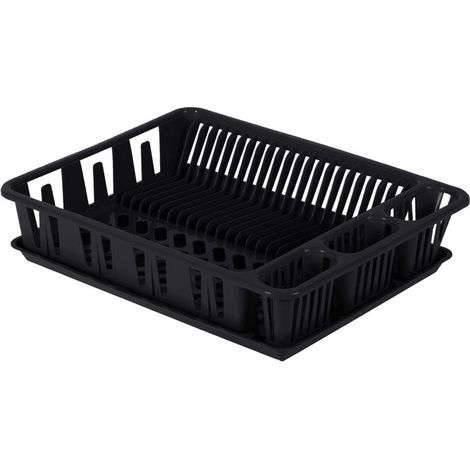 égouttoir Vaisselle Noir Eda Design Compact Avec Plateau Intégré - Eda