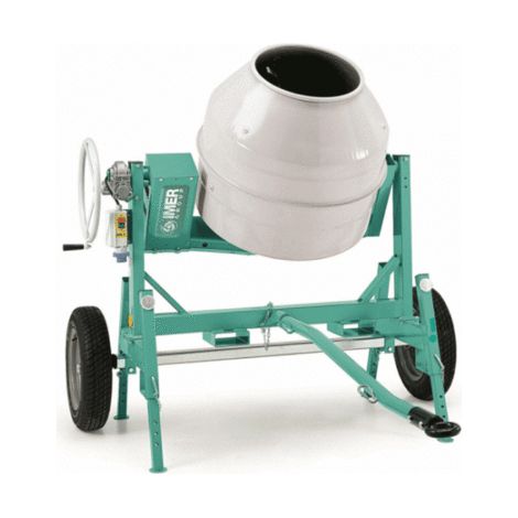 Imer – Bétonnière électrique tractable 235 litres – Moteur 1 kW – 24 Tr/min – Homologation routière européenne – Pour chantiers humides (1/2)