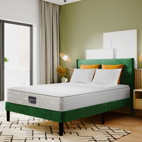 MINKUROW Materasso con nucleo a molle, materasso in schiuma fredda a 7 zone, nucleo a molle insacchettate, 140x200 cm, 100% testato Oeko-Tex per sostanze nocive, coprimaterasso in microfibra, test del (1/5)