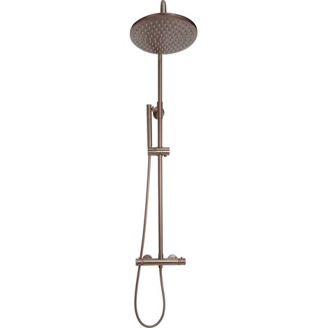 Orbit Core Thermostatic Bar Mixer Shower with Shower Kit and Fixed Head - Brushed Bronze (1/2)