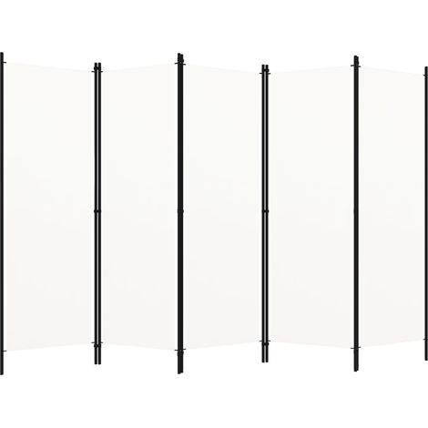 Paravento a 5 Pannelli Bianco 250x180 cm vidaXL