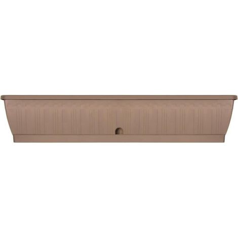 Jardinière - GARTEN ID Terraflor - Taupe 100 cm - Strapazierfähigkeit - Wasserreservoir - Recycelt & 100% recycelbar - Volumen für Pflanzen.
