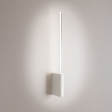 Brilliant Lampada da Parete LED 1 Luce 5W Cilindrica in Alluminio Verniciato Bianco CCT Selezionabile 2200K-3000K Design Minimalista 50.7 cm
