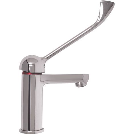 Robinet mitigeur de lavabo à levier médical PMR, finition chromée - Rolf