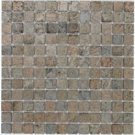 Mosaïque en pierre naturelle 100 x 50 cm - carreau 2,5 x 2,5 cm cuivre
