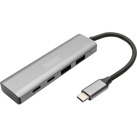 DIGITUS USB-C-Hub 4-Port 2.1- 2xA3.12xC2.1 int.Kabel silber (1/4)