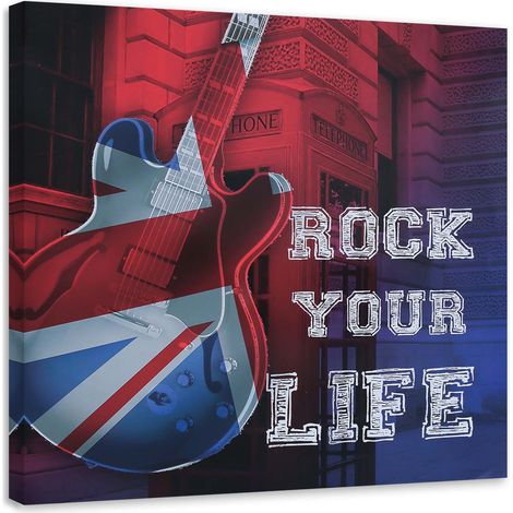 Cadre déco Guitare Musique Drapeau 50x50 (1/5)