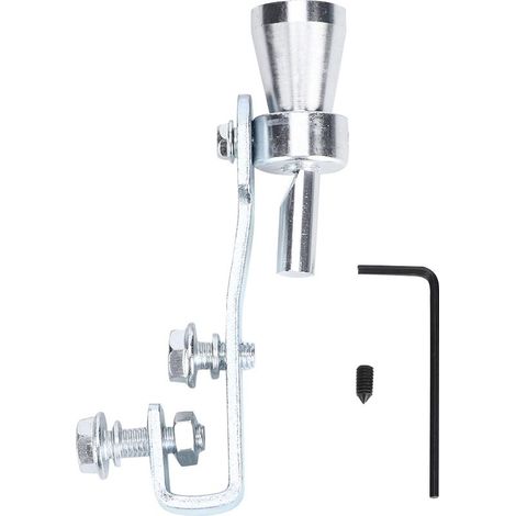 sifflet de turbo, silencieux, tuyau d'échappement, sifflet en alliage d'aluminium argenté TC S (1/5)