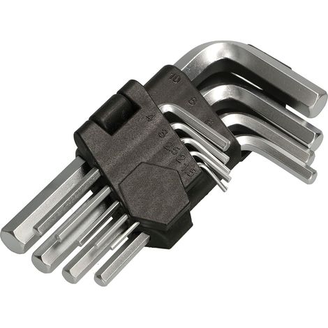 KOTARBAU Jeu de 9 clés Allen courtes en acier au chrome vanadium 1,5-10 mm (1/5)