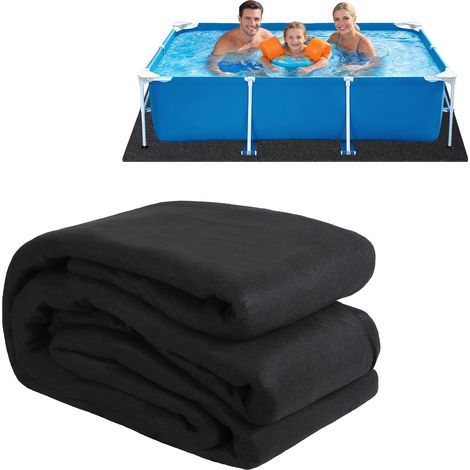 Tapis de Piscine pour Piscine Hors Sol, Protection Anti-Puncture, Multifonctionnel, Installation Facile, Carré, 12X24 FT