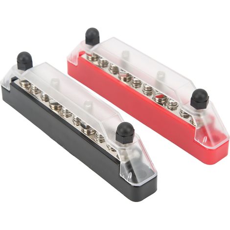 48V 150A 10-Kanal-Sammelschiene mit 4 Batterieanschlüssen und Abdeckung (passende rote und schwarze Kabel). Geeignet für Autos und Boote (mit Innenverpackung aus Luftpolsterfolie). (1/5)