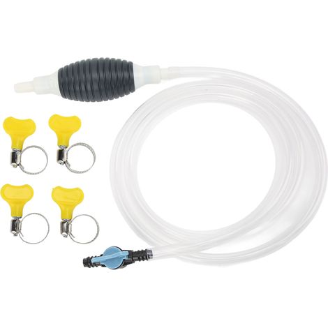 Pompe à Siphon de transfert de carburant liquide, avec tuyau de 2m, aspiration manuelle universelle pour les liquides d'eau, d'essence Diesel.