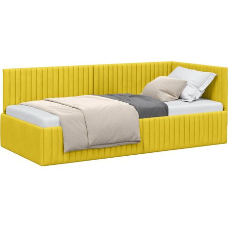 Maison Exclusive - Cornice del letto ad angolo Giallo 90 cm x 200 cm Velluto
