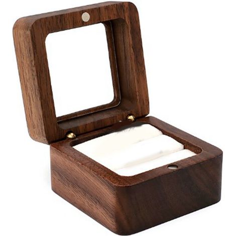 Coffret de Rangement pour Bijoux Portable en Bois Résistant, Étui pour Bagues, Boucles d'Oreilles, Pendentifs et Colliers, Boîte à Bijoux Solide avec Fermoir, Idéal pour Voyage et Rangement Quotidien (1/5)
