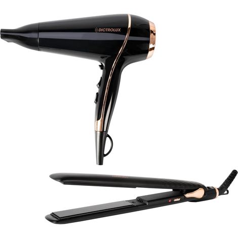 Trade Shop - Professionelles Set Haartrockner Phon 2100 W + Glätten Haarteller 35 W -