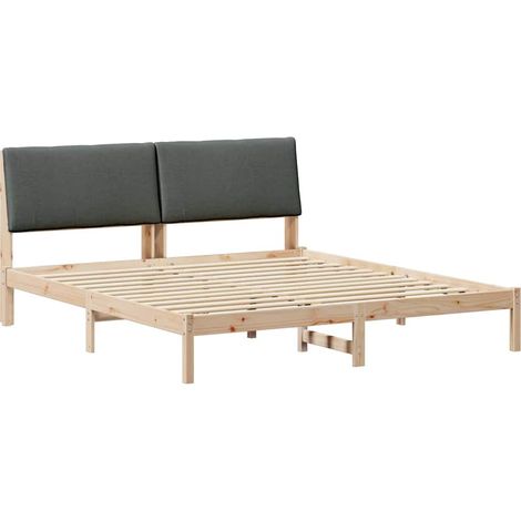 Maison Exclusive - Estructura de cama Negro y gris oscuro 180 x 2 (1/5)