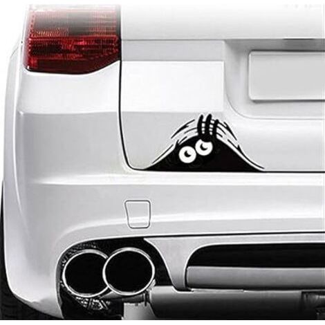 3D Cartoon Lustiges Guckendes Monster Vinyl Autoaufkleber Motiv Emblem Badge in, 19 cm x 7 cm (1/5)