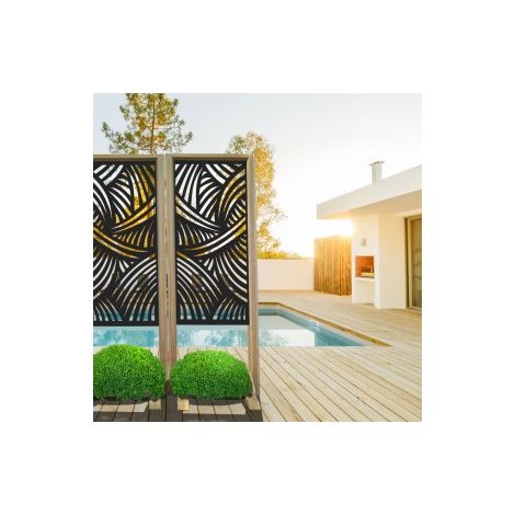FASCE - Separè - Paravento modulabile - 70x190cm - in Legno e PVC - Colore: nero (1/5)