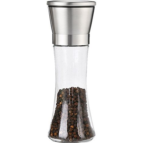 Moulin à poivre manuel en acier inoxydable avec moulin à épices en verre (1/5)