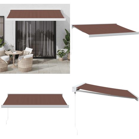 vidaXL Auvent manuel rétractable marron 350x250 cm (1/5)
