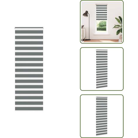 Zebrarollo Dunkelgrau 85x230 cm Stoffbreite 80,9 cm Polyester - Zebra-Jalousie - Zebra-Jalousien - Zebra-Rollo - Doppelrollo (1/5)