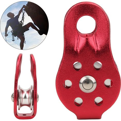 Poulie en métal pivotante pour équipement d'escalade extérieur portable