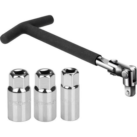 Lot de 4 clés à bougie d'allumage transparentes universelles - 16/18/21 mm - Noir (1/4)