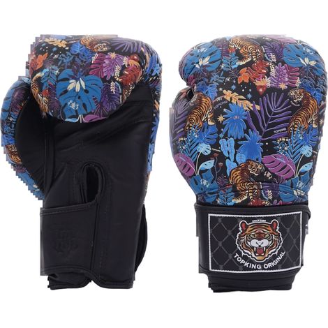 Gants de boxe thaï Top King Wild Tiger Muay Thai noirs 12 oz