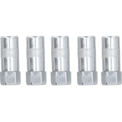Juego de 5 adaptadores para pistola de engrase, conexión estanca, boquilla plana resistente al desgaste, para mantenimiento de equipos - Crezuo (1/4)