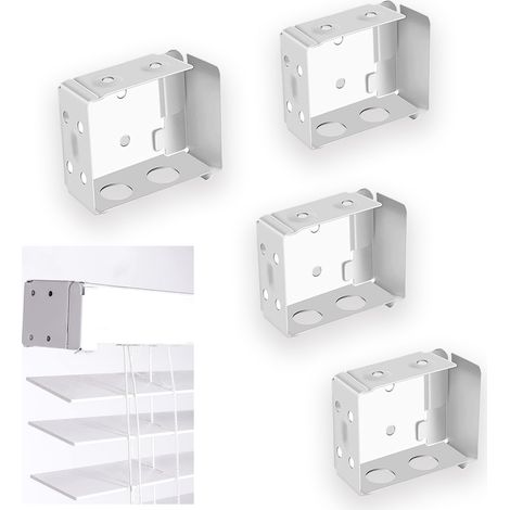 Lot de 4 supports de fixation pour store vénitien en bois - Support de montage carré de 50 mm pour la maison et le bureau (1/5)