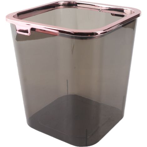 Poubelle de bureau transparente, design compact en plastique robuste pour cuisine et bureau, idéale pour petits déchets (1/5)