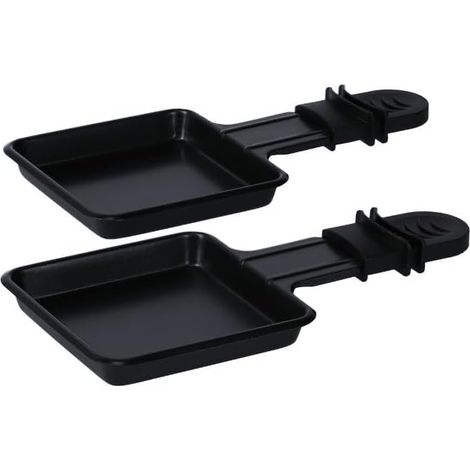 Poêlon à Raclette - Lot de 2 - PTFE - Antiadhésif - Pour Appareil Électrique - 18,5 x 9 x 1,5 cm - Noir (1/4)